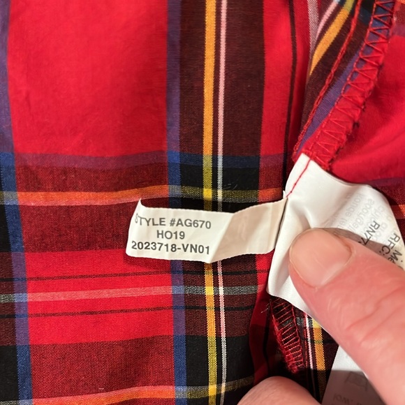 J. Crew red tartan shirt XXS - Picture 3 of 4